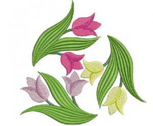 Tulips In Spring Machine Embroidery Design