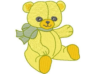Yellow Bear Machine Embroidery Design