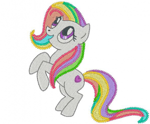 Cute pony embroidery design