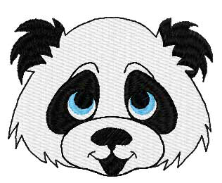 Panda happy face embroidery design