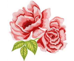 Two Red Roses Embroidery Design