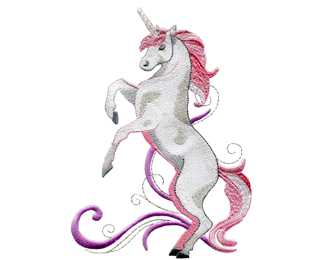 Rearing Pick Unicorn Embroidey Design