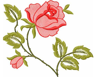 Roses free machine embroidery design