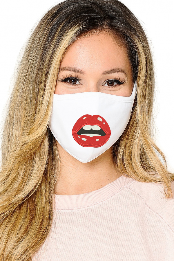 Four lips face mask embroidery designs 5 sizes .hus .pes .vip .jef .xxx ...